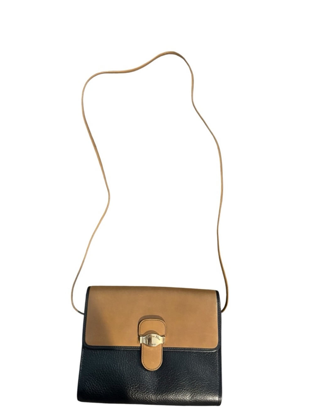 Christian Dior vintage two tone brown and black leather crossbody EUC - Picture 4 of 17